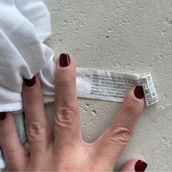 Zara White Cotton Graphic Tee Size Small - Picture 4 of 5